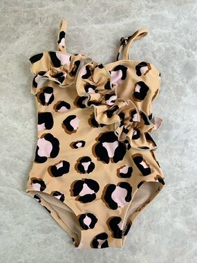 Shade Critters Leopard One Piece Ruffled Girls Swim 18-24m